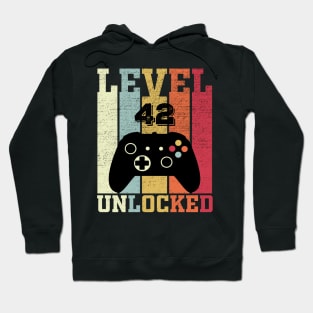 Level 42 Unlocked Funny Video Gamer 42nd Birthday Gift Hoodie